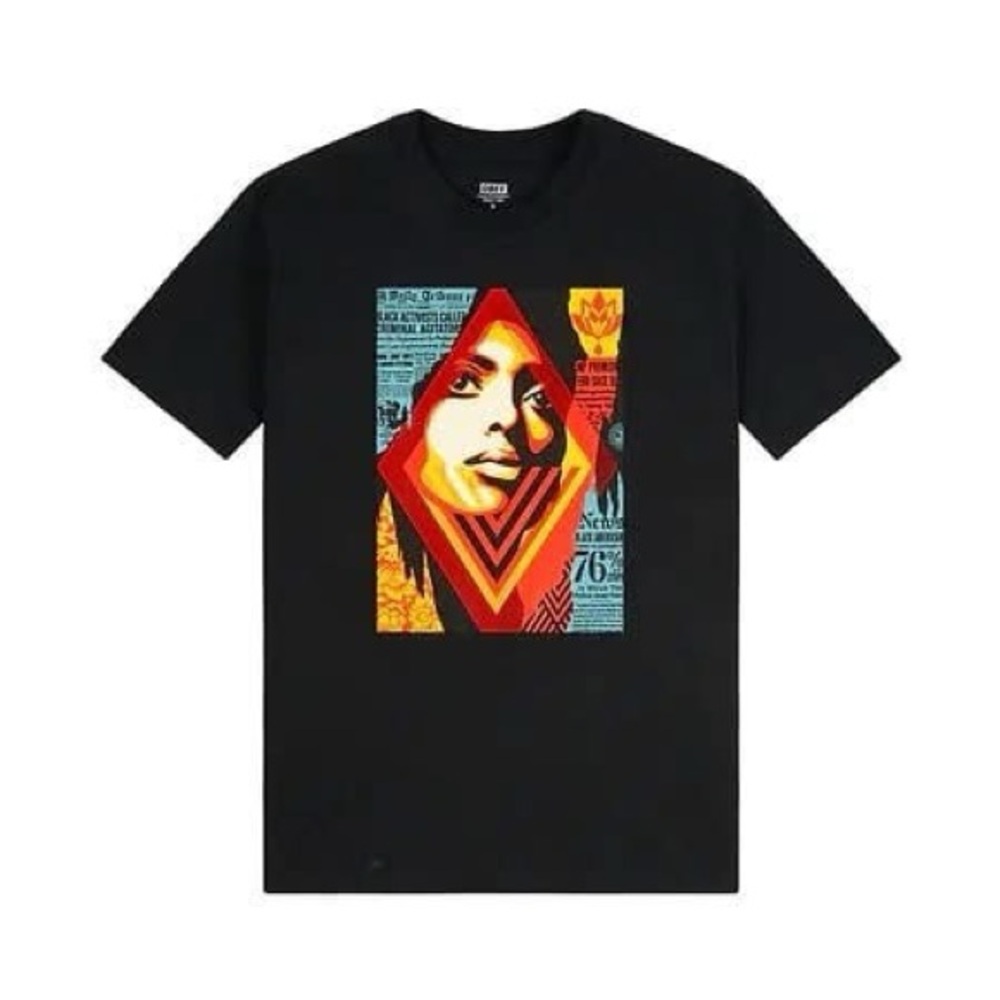 OBEY AWARENESS: Bias By Numbers by Shepherd Fairey Black Tee Size L